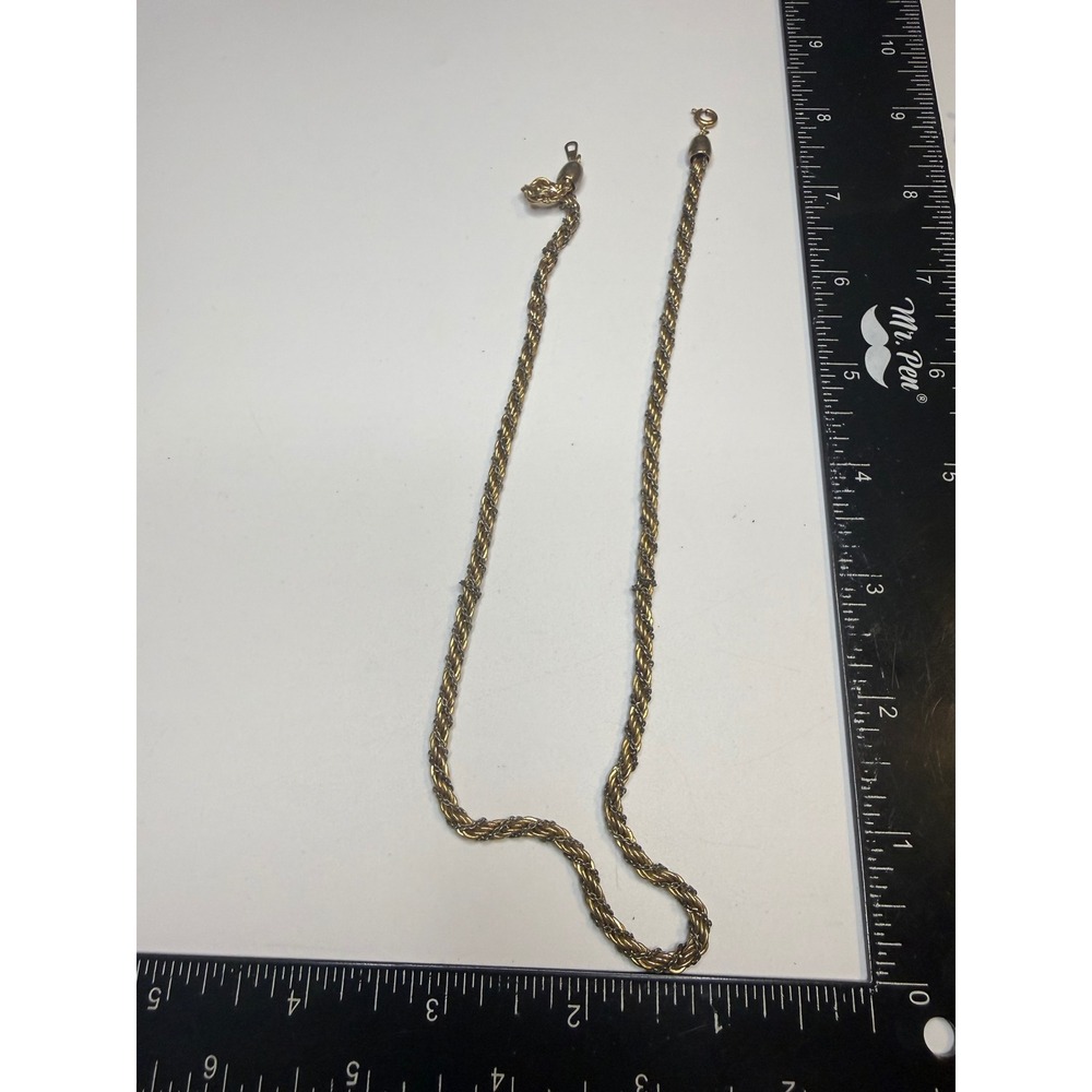 Two‎ Tone Gold Silver Twisted Rope Chain Necklace 18 Inch Mixed Metal Classic